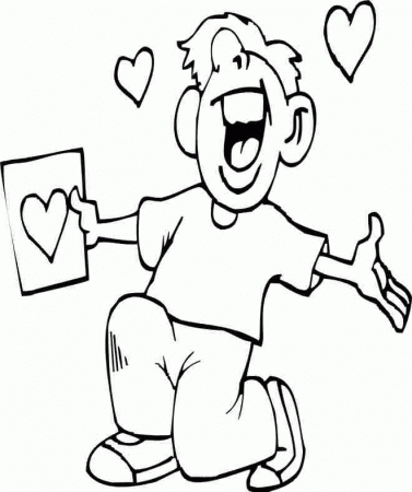 Valentine Card Colouring Pages Printable For Preschool 10562#