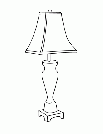 the lamp is on the table Colouring Pages