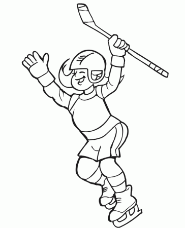 girl hockey player Colouring Pages