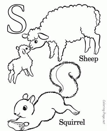 Alphabet coloring book page - Letter S