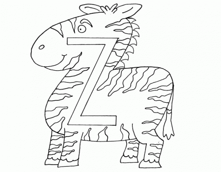 Activity Coloring Pages : Z Is For Small Zebra Coloring Page Kids 