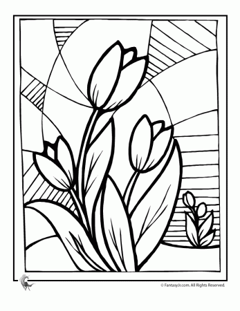 Fantasy Jr. | Tulip Flower Coloring Page | Spring coloring pages | Pi…