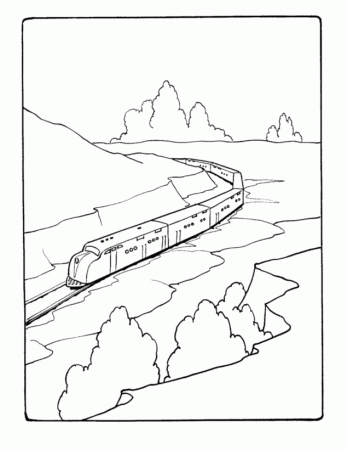 Railroad Coloring pages – Streamlined diesel engine Coloring 