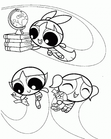 the three powerpuff girls Colouring Pages