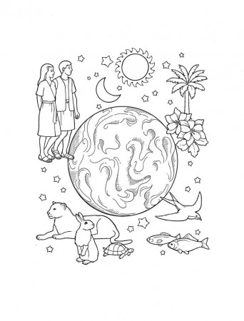 The Creation coloring page for kids! | LDS Printables