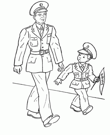 Memorial Day Coloring Pages - Man and Boy parade Coloring Pages 