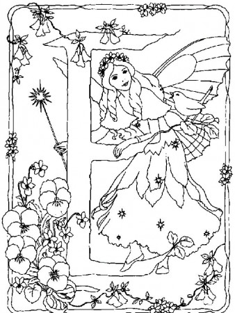 Download Fairy And Letter E In Beautiful Alphabet World Coloring 