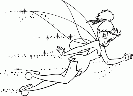 Tinkerbell Coloring Pages "Fly Quickly and Happily" >> Disney 