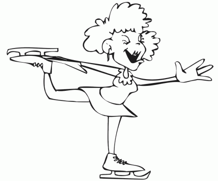 Figure Skating Coloring Page | Happy Woman Skater