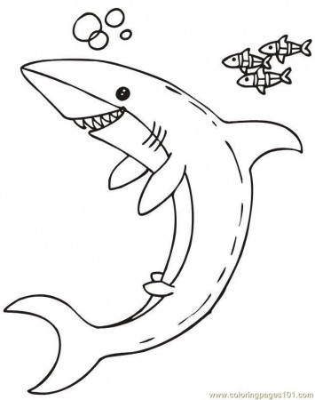 Happy Shark Coloring Sheet