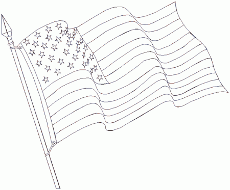 American Flag free printable coloring page