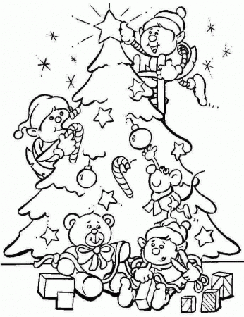 Printable Coloring Sheets Christmas Tree For Girls & Boys #