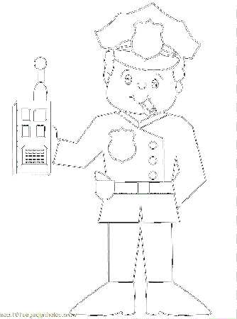Police Officer Hat Coloring Page | Police crafts etc
