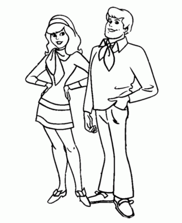 Scooby Doo Coloring Pages - Scooby Doo friends Daphne and Fred 