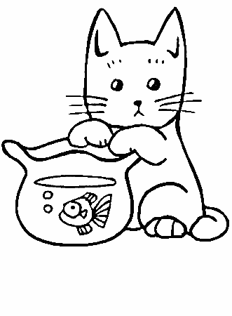 Printable Cats Cat Animals Coloring Page | Coloring Pages 4 Free