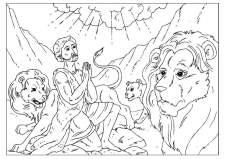 Coloring page Daniel in the lions' den - img 26001.