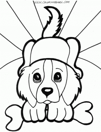 Mother Dog Watches Her Puppies Dog Coloring Page Drawing And 