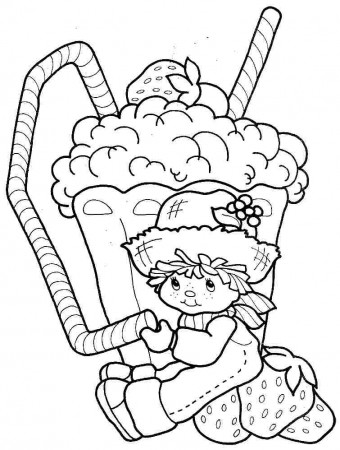 Printable Cartoon Strawberry Shortcake Huckleberry Pie Colouring 
