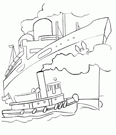 A Large Ship Ready For Crash Coloring Pages - Transportation 