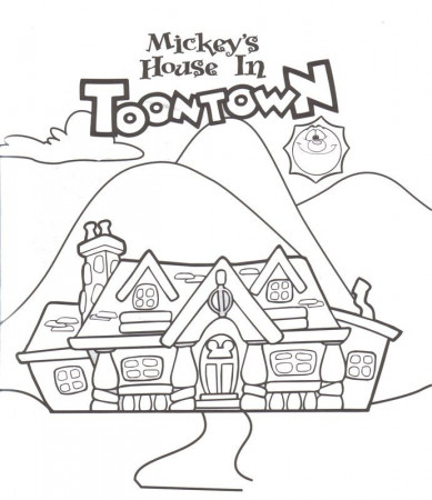 Mickey's House in Toon Town - Coloring Pages