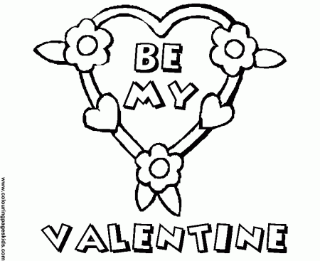Free printable Valentine's Day coloring pages - Be My Valentine 9 