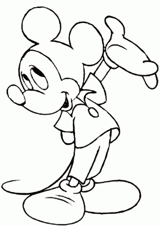 Mickey and Umbrella Coloring Page | Kids Coloring Page