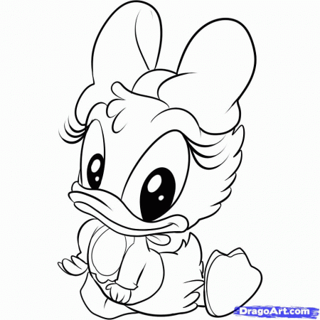 Coloring Picture Of Baby Daisy Duck With A Book