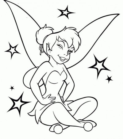 Tinkerbell A Blinking Eye Coloring Pages - Tinkerbell Coloring 