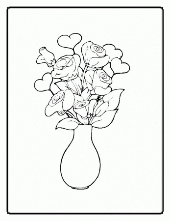 Flower Coloring Pages With Bear | Free Printable Coloring Pages