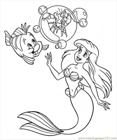 Coloring Pages Mermaid 01 (Cartoons > The Little Mermaid) - free 