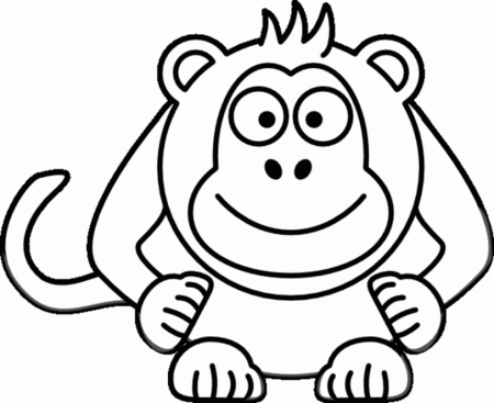Animal Coloring English Espanol 3 Monkeys : monkey coloring pages 