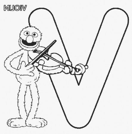 Letter V Is For Elmo Coloring Pages - Kids Colouring Pages