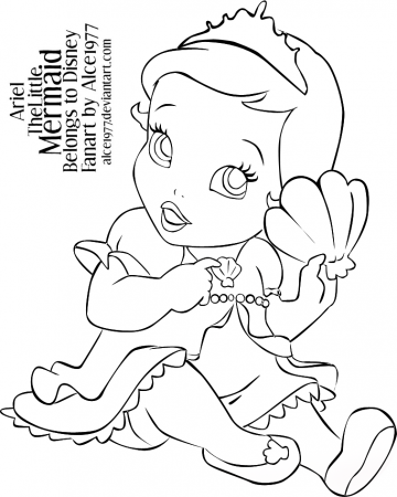 Disney Baby Ariel Coloring Pages Images & Pictures - Becuo