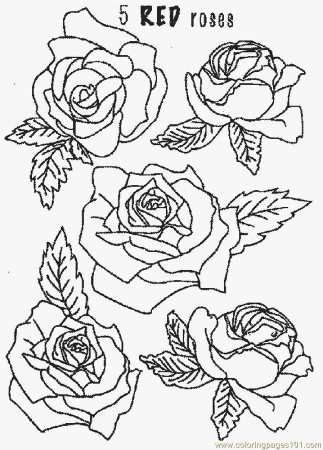 Coloring Pages Roses (Natural World > Flowers) - free printable 