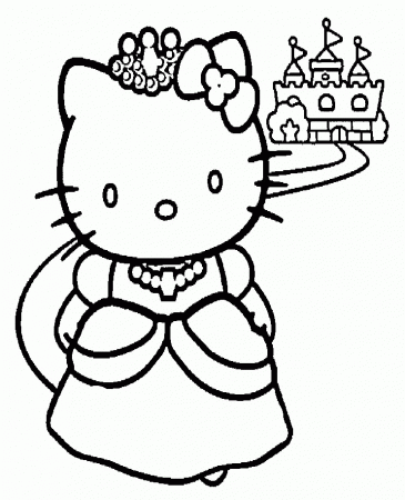 Hallo-Kitty-Princess-Coloring- 