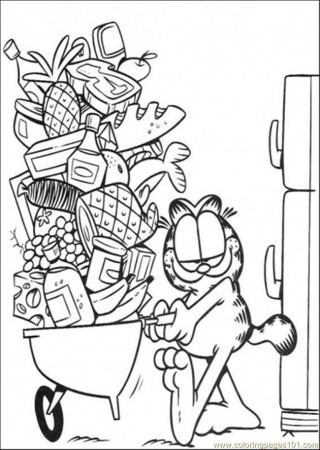 Coloring Pages So Much Food (Cartoons > Garfield) - free printable 