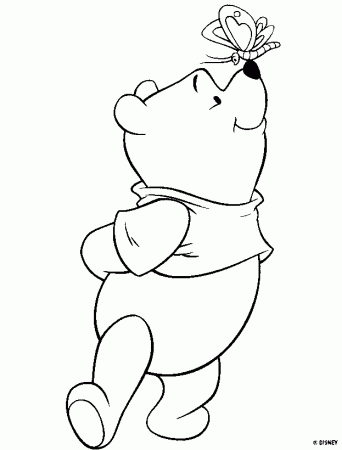 Winnie the Pooh and butterfly coloring pages / Winnie the Pooh 