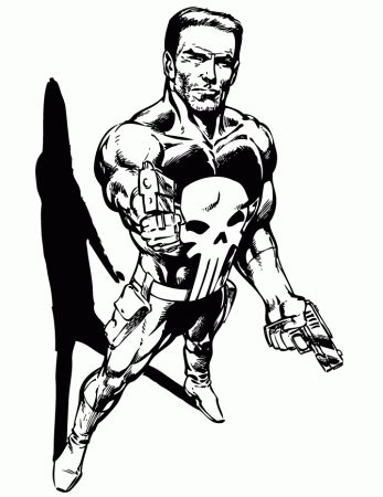 Marvel Comics Punisher Coloring Page | HM Coloring Pages