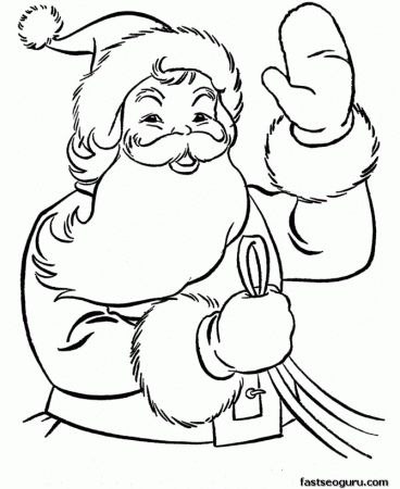 pages of santa waves to children printable coloring for kids 