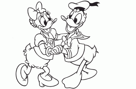 Colour Drawing Free Wallpaper: Daisy And Donald Duck Coloring 