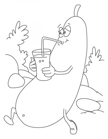 Drinking bottle gourd coloring pages, Kids Coloring pages, Free 