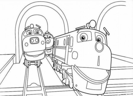 Chuggington And Friends In Station Coloring Page Coloringplus 