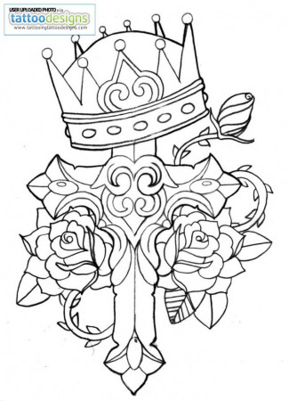 Coloring Pages Of Crosses And Roses Images & Pictures - Becuo