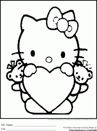 Hello Kitty Printing Coloring Pages Kitty Hello Kitty Coloring 
