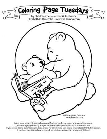 Coloring & Activity Pages: Storytime Bears Coloring Page