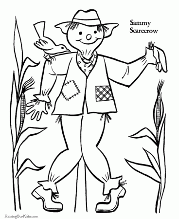 Halloween Scarecrow Coloring Pages!
