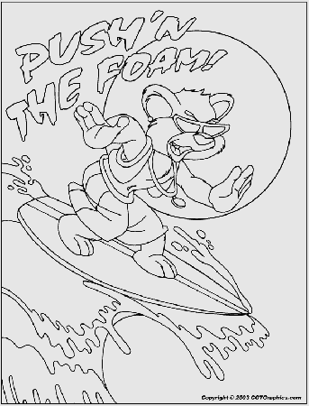 surfers Colouring Pages (page 2)