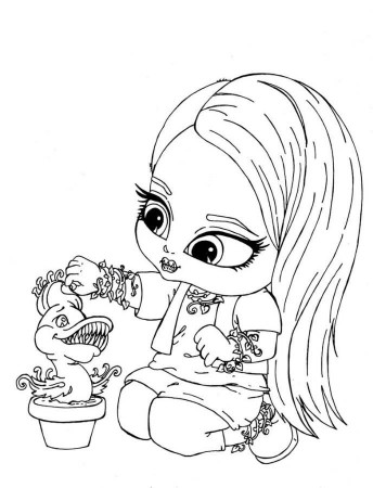 Print Venus McFlytrap Little Girl Monster High Coloring Page or 