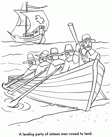 Pilgrims First Thanksgiving Coloring Page - Pilgrims used a 