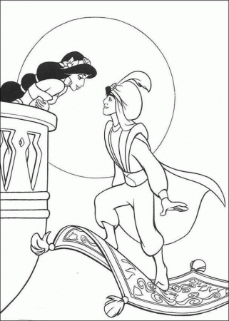 Disney Princess Jasmine And Aladdin Coloring Pagesjasmine Coloring 